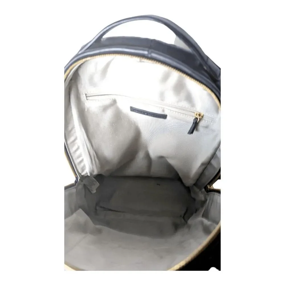 MARK AND GRAHAM Black Quilted Leather Backpack